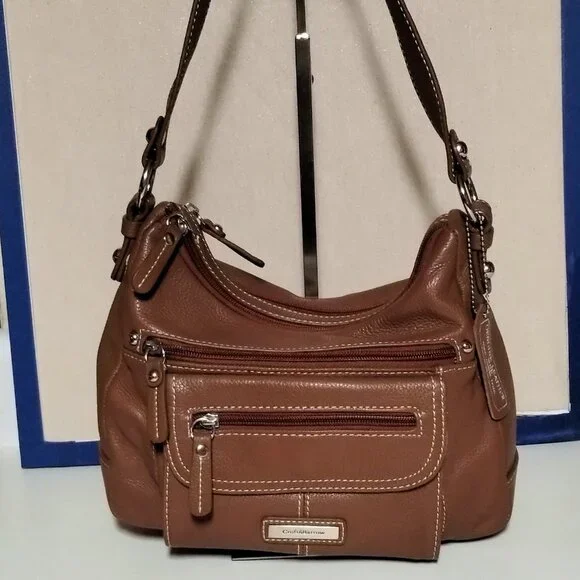 Croft & Barrow Leather Hobo Shoulder Bag - Picture 2 of 15